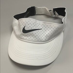 Nike White and Black Perforated Visor one size